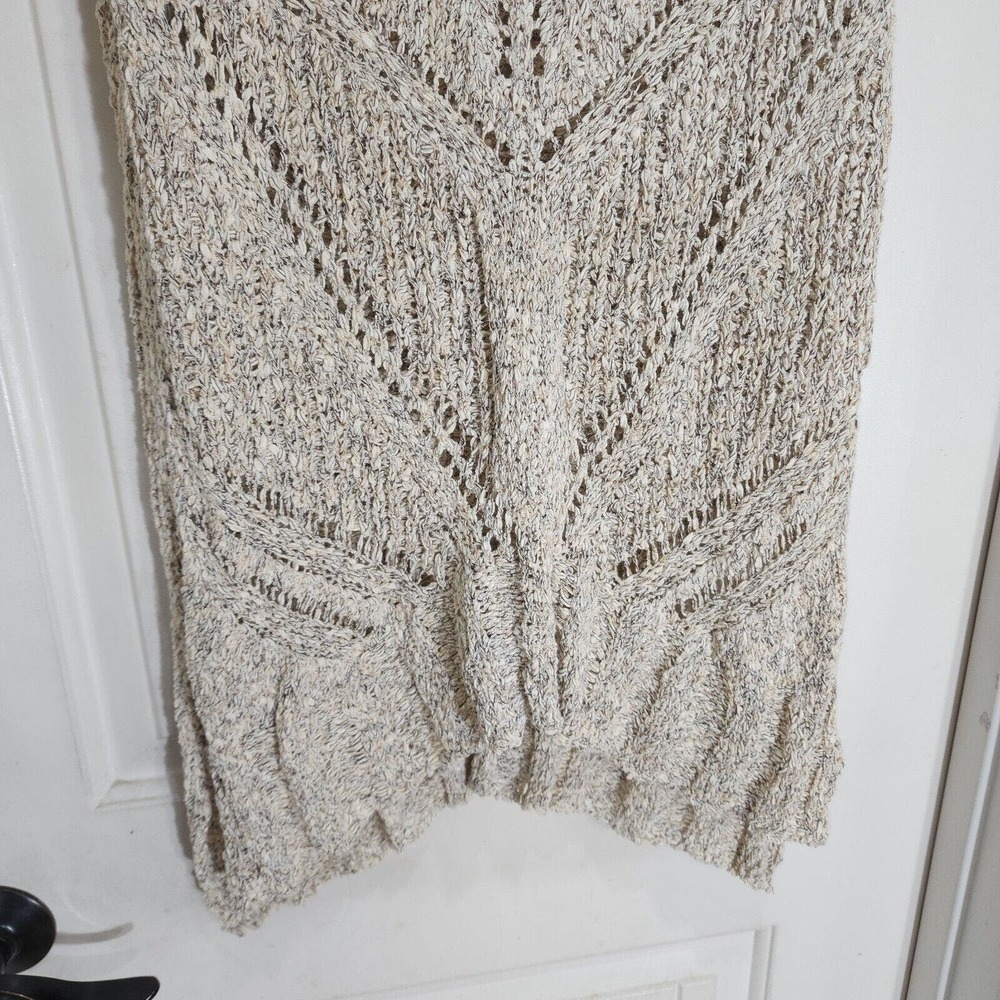 ASTR Tunic Top Blouse Womens S Beige Macrame Knit Sleeveless V Neck Cotton Blend - Picture 4 of 10